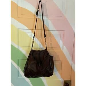 Victoria Leather Co. Vintage Genuine Leather Shoulder Bag Satchel Brown USA Made